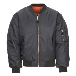 Blouson Bombers Aviateur MA1 gris métallisé