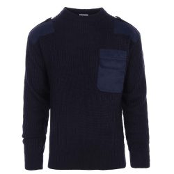 Pull OTAN acrylique & poche poitrine - marine