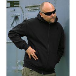 Sweat à capuche tactique avec zip - noir