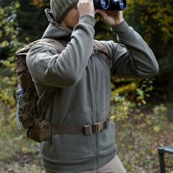 Sweat à capuche tactique avec zip - kaki