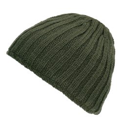 Bonnet tricot épais doublé polaire - kaki