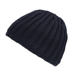 Bonnet tricot épais doublé polaire - marine