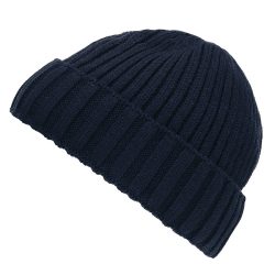 Bonnet tricot doublé polaire - marine