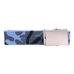 Ceinture toile 30mm avec boucle chromée - camouflage-bleu-ciel