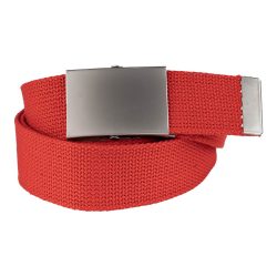 Ceinture toile 40mm avec boucle chromée - rouge