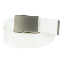 Ceinture toile 40mm avec boucle chromée - blanc