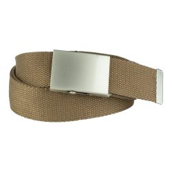 Ceinture toile 40mm avec boucle chromée - sable