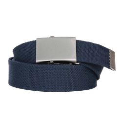 Ceinture toile 40mm avec boucle chromée - marine