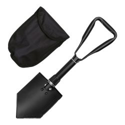 Pelle pliante 3 bouts avec pochette de rangement - noir