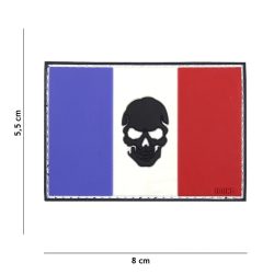 Patch 3D PVC Drapeau France + skull