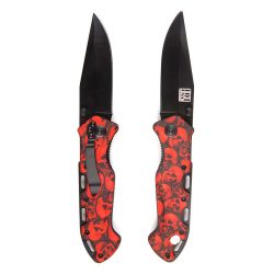 Couteau pliant Skull rouge