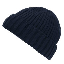 Bonnet tricot doublé polaire - marine