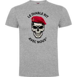 Tee shirt le diable rit avec nous Colo - gris-chine