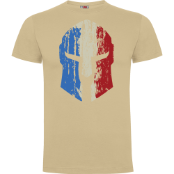Tee shirt Spartan logo tricolore - beige