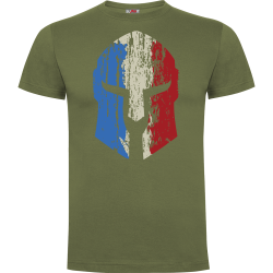 Tee shirt Spartan logo tricolore - kaki