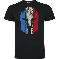 Tee shirt Spartan logo tricolore - noir