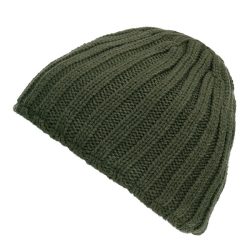 Bonnet tricot épais doublé polaire - kaki