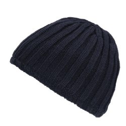Bonnet tricot épais doublé polaire - marine