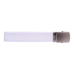 Ceinture toile 30mm avec boucle chromée - blanc