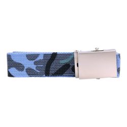 Ceinture toile 30mm avec boucle chromée - camouflage-bleu-ciel