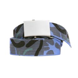 Ceinture toile 40mm avec boucle chromée - camouflage-bleu