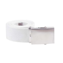 Ceinture toile 40mm avec boucle chromée - blanc