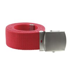 Ceinture toile 40mm avec boucle chromée - rouge