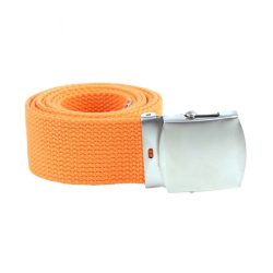Ceinture toile 40mm avec boucle chromée - orange