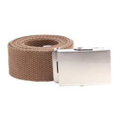 Ceinture toile 40mm avec boucle chromée - sable