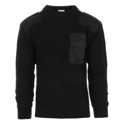 Pull OTAN acrylique & poche poitrine - noir