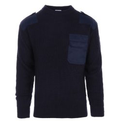 Pull OTAN acrylique & poche poitrine - marine