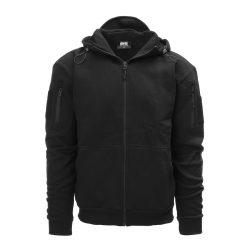 Sweat à capuche tactique avec zip - noir