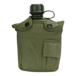 Gourde en plastique avec housse 1L - kaki