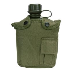 Gourde en plastique avec housse 1L - kaki