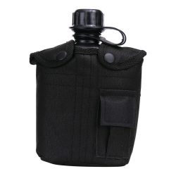 Gourde en plastique avec housse 1L - noir