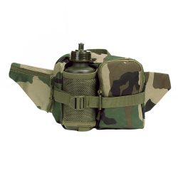 Sac de taille (ou banane) avec gourde - camouflage-woodland