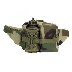Sac de taille (ou banane) avec gourde - camouflage-woodland