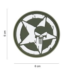 Patch 3D PVC Punisher Allied Star Kaki