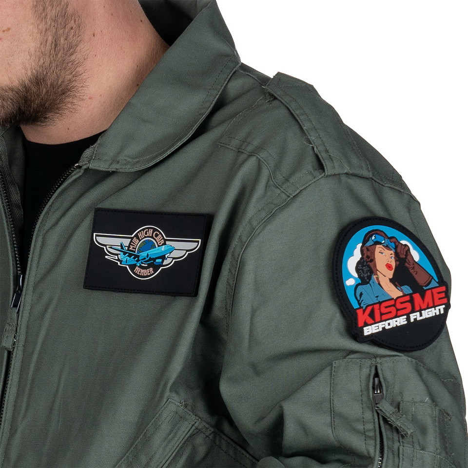 Patch 3D PVC Kiss me before flight rond