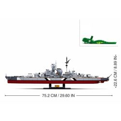 Cuirassé "Bismarck" 2 en 1 WWII - jeu de briques