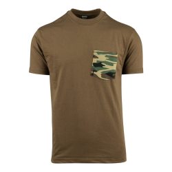 Tee shirt uni avec poche camouflage