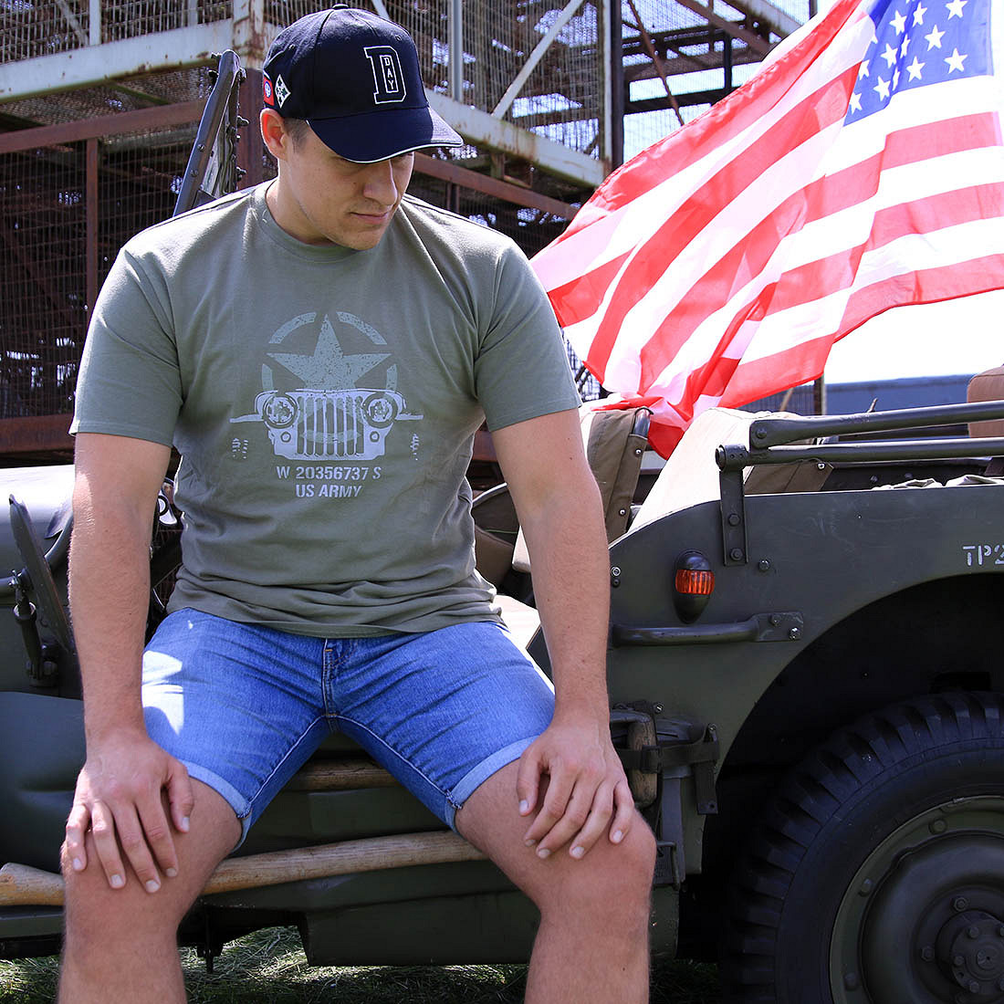 Tee shirt Allied Star Willys Jeep WWII