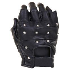 Mitaines en cuir cloutées