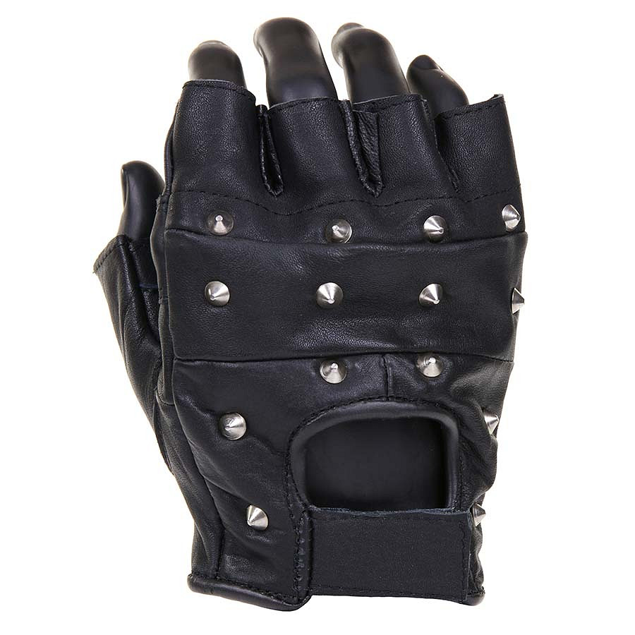 Mitaines en cuir cloutées