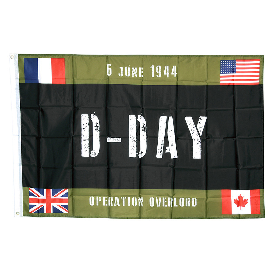 Drapeau D-Day "Opération Overlord" et drapeaux alliés 1m x 1m50 – Image 2