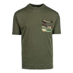 Tee shirt uni avec poche camouflage
