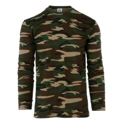 Tee shirt manches longues camouflage woodland