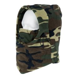 Cagoule polaire grand froid ajustable - camouflage-woodland