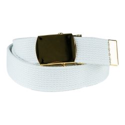 Ceinture toile 30mm avec boucle dorée - blanc