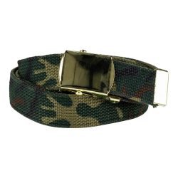 Ceinture toile 30mm avec boucle dorée - camouflage-woodland